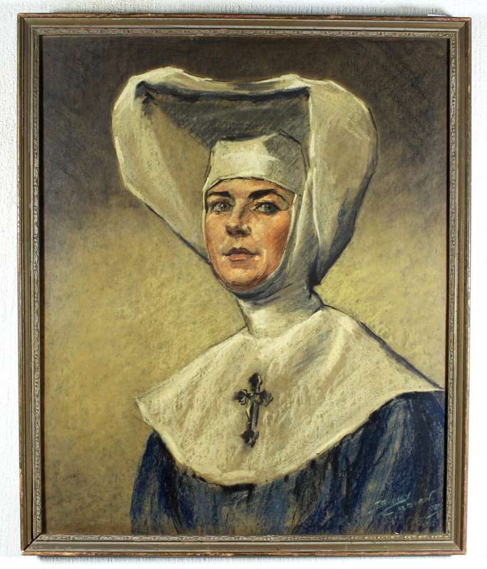 Stanley Colborn - Portrait of a nun - Magnificent art! - Bid now!