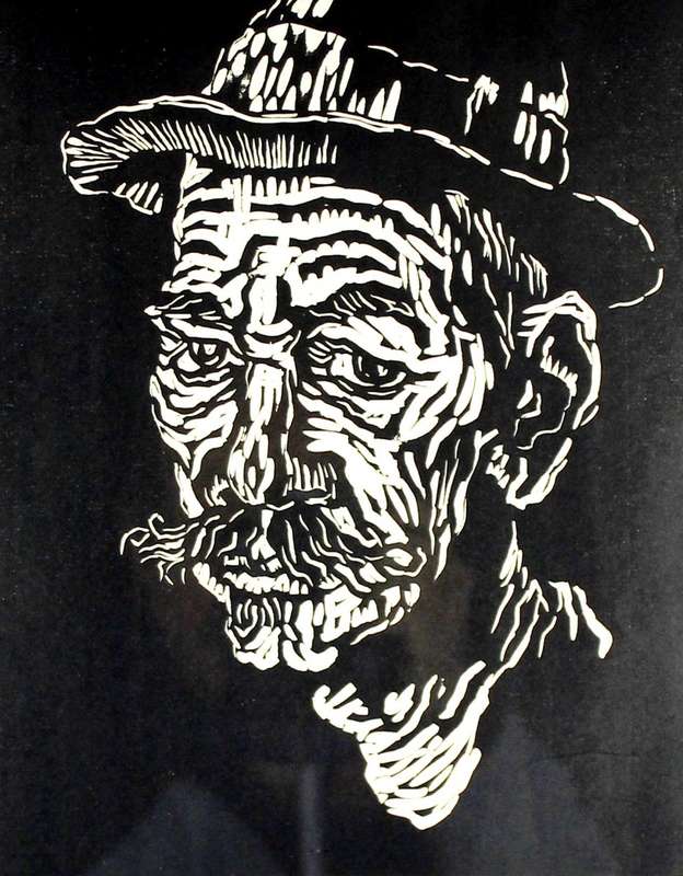 Gregoire Boonzaier - Portrait - A beautiful linocut! - Bid now!