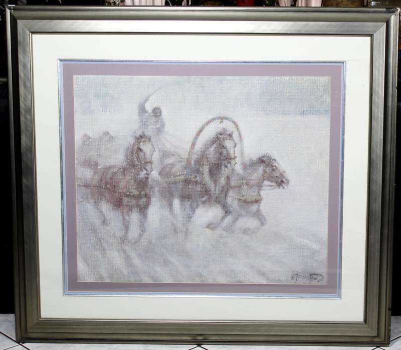 Victor Ivanoff - Cossaks charging their horses