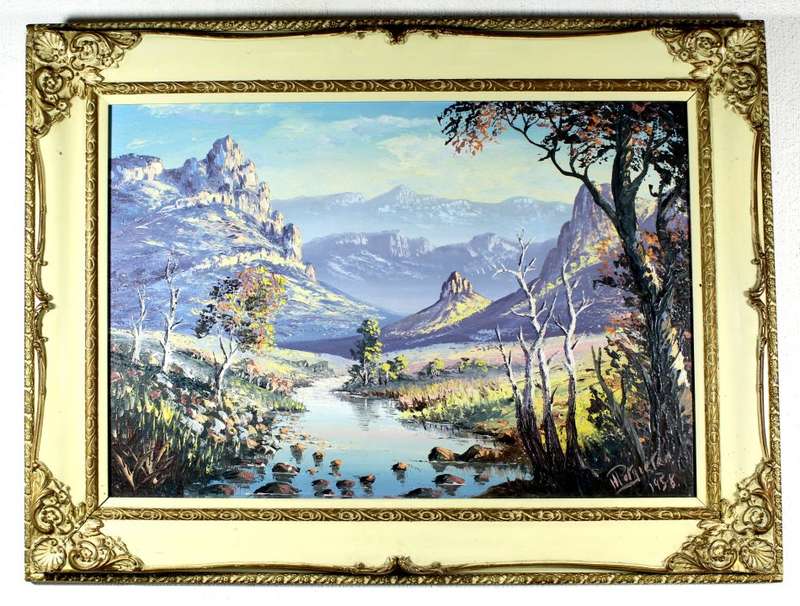 Hansie Potgieter - Mountain landscape with river