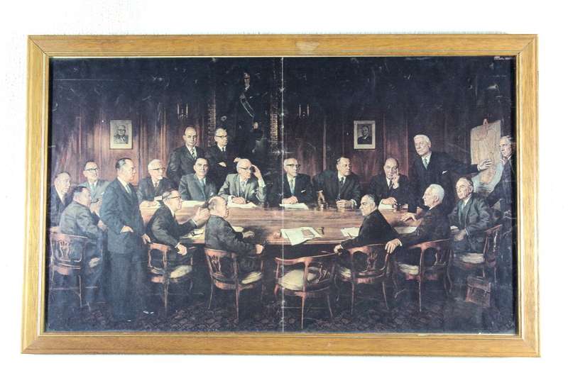 Cabinet meeting - A historical print - Low price - Bid now!