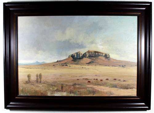Louis Audie - Herder with cattle in a landscape