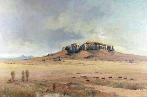 Louis Audie - Herder with cattle in a landscape