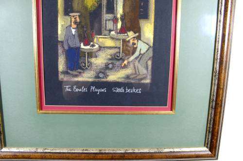 Sandi Beukes - The Boules Players - A beautiful pastel! Bid now! *Free courier!