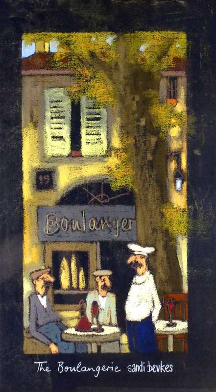 Sandi Beukes - The Boulangerie - A beautiful pastel! Bid now! *Free courier!