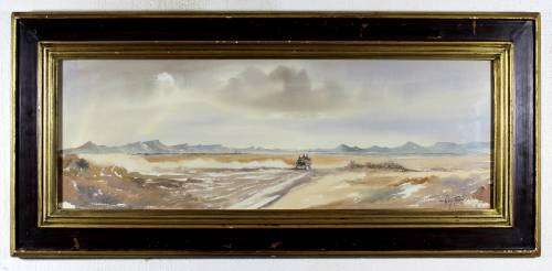Guy Todd - Donkey cart in an expansive landscape