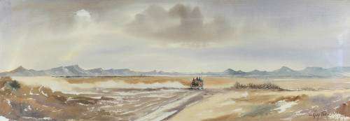 Guy Todd - Donkey cart in an expansive landscape