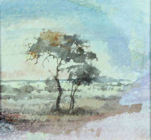 Hennie Uys - Two trees in a landscape