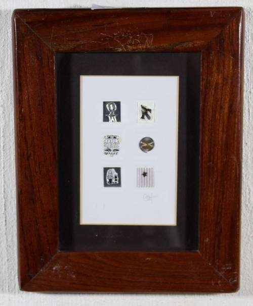 Three Bishoff mixed media miniature works