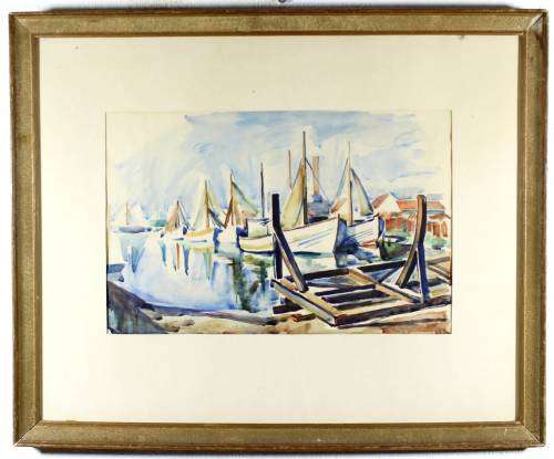 After Irma Stern - A boat scene in her style