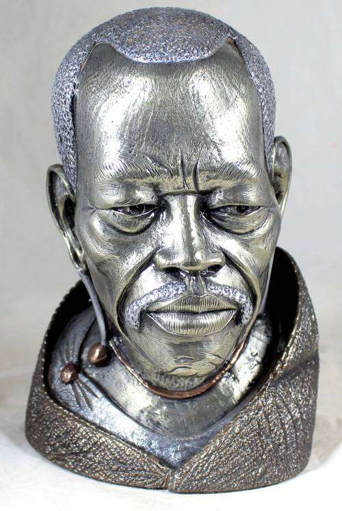Casper Darare - Zulu Male - Posthumous Cold Casting - Magnificent large sculpture!! Bid now!