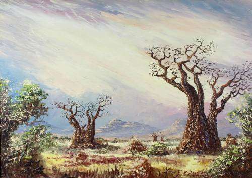 F Potgieter - Baobab trees in a landscape
