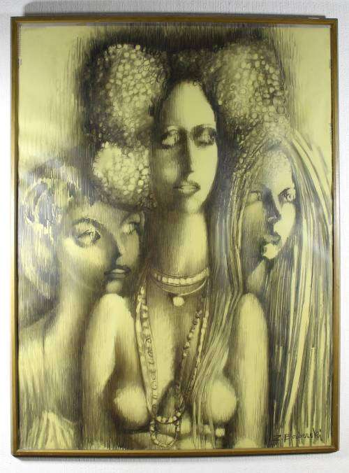 Zoltan Borbereki -  Drawing of female nudes