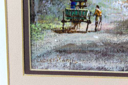 Luther Marais - Figures on donkey cart going to town