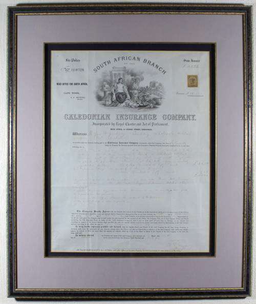 Caledonian Insurance Company Certificate - 1895