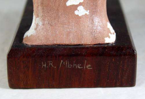 HR Mbhele Carving - Old Man Drinking From A Pot