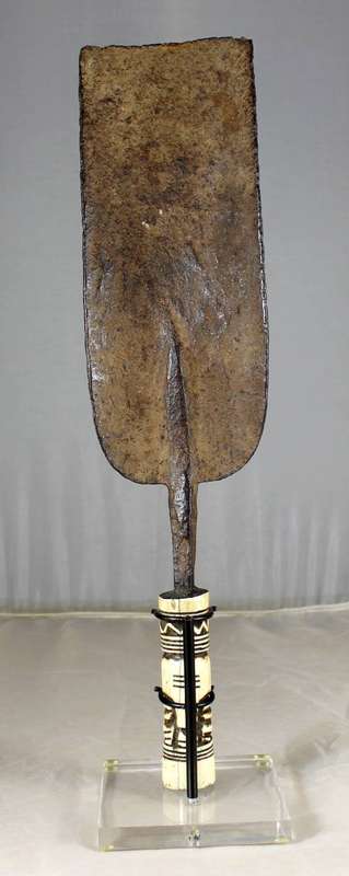 Vintage African Spade With Carved Bone Handle