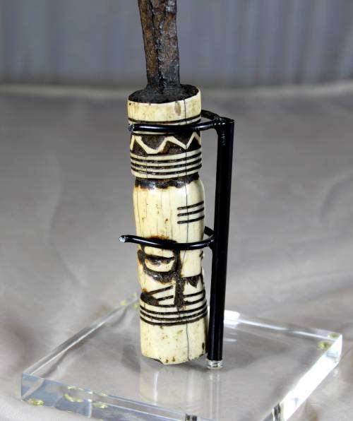 Vintage African Spade With Carved Bone Handle