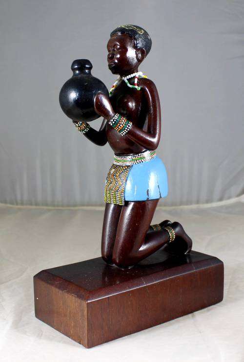 HR Mbhele - Woman Kneeling With Container