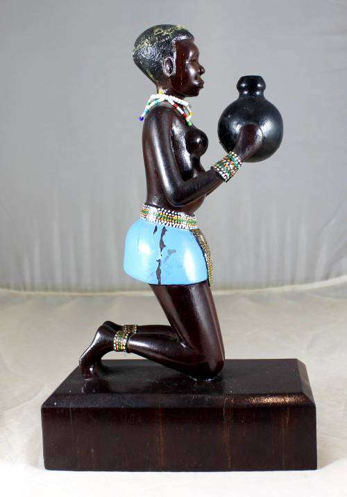 HR Mbhele - Woman Kneeling With Container