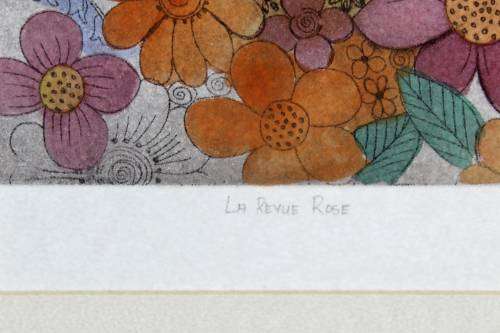 Anine Barnard - La Revue Rose - A beautiful limited edition etching! Bid now!