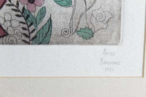 Anine Barnard - La Revue Rose - A beautiful limited edition etching! Bid now!