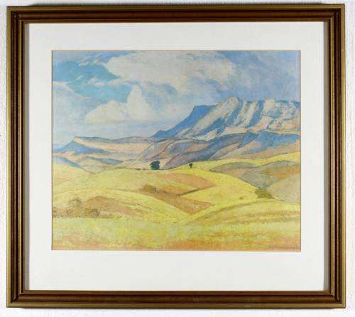 Pierneef - Expansive landscape with tree