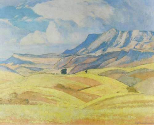 Pierneef - Expansive landscape with tree