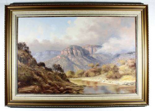 Thomas Hacking - River with clouded mountains