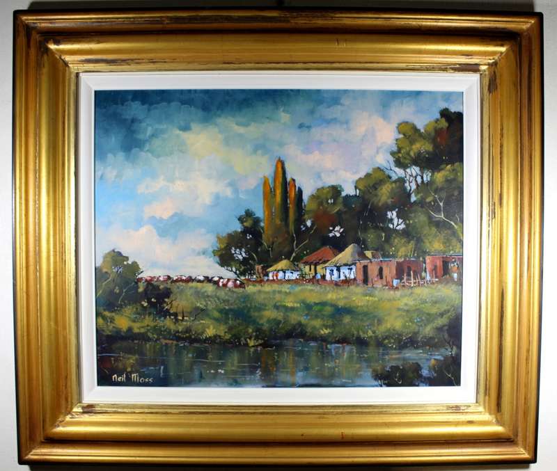 Neil Moss - Huts next to the river