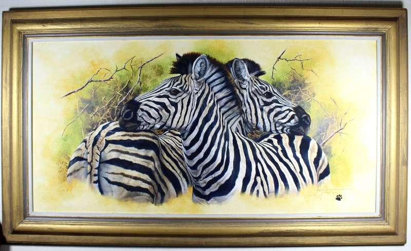 Steve Jones- Zebra`s - Large 118cm x 59cm - Stunning art! - Bid now!
