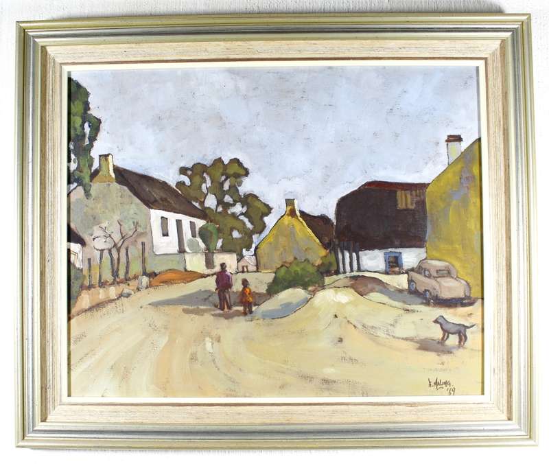 Alan Maling - Street Scene with figures
