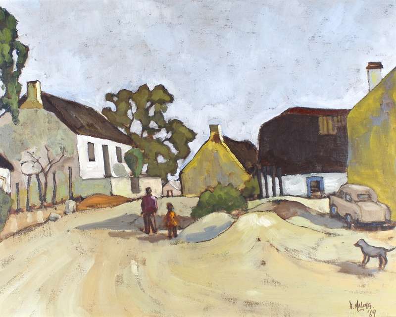 Alan Maling - Street Scene with figures