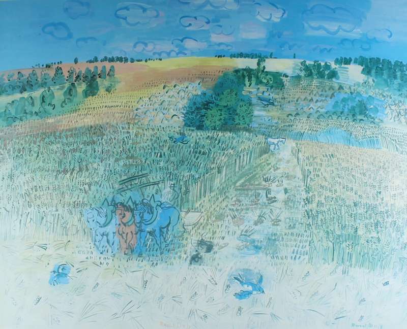 Raul Dufy - Abstract - Horses in the farmers field