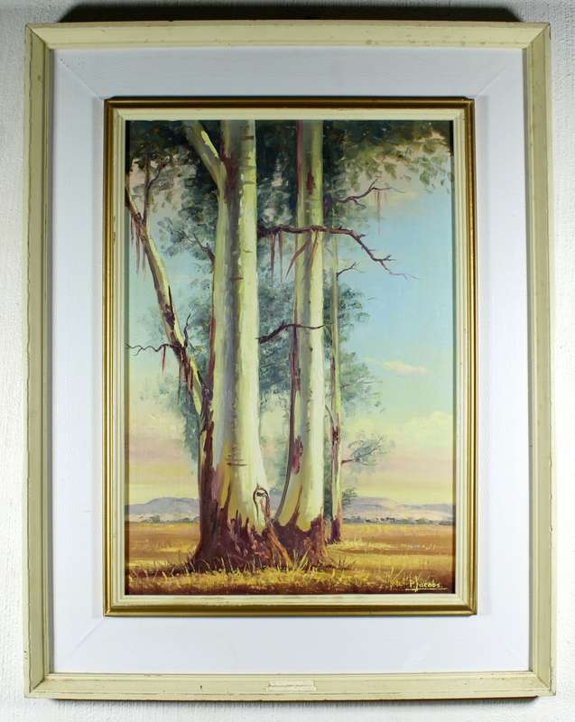 P Jacobs - Large trees - A beautiful oil painting! - Bid now!!