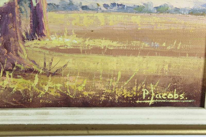 P Jacobs - Large trees - A beautiful oil painting! - Bid now!!