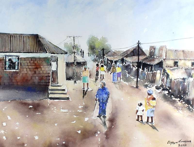 Alphen Ntimbane - Street scene with old man
