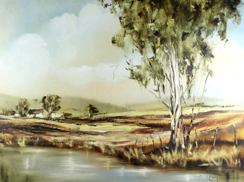 Barbara Ploner - Blue Gum trees at waters edge