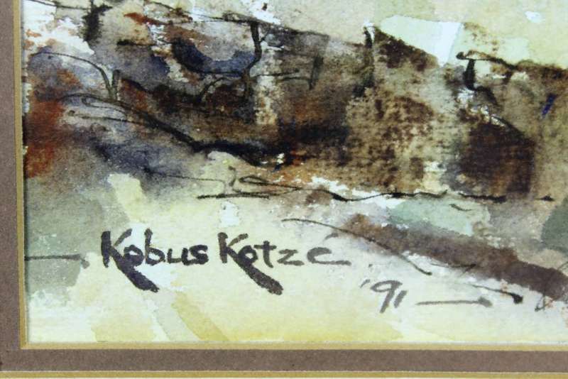 Kobus Kotze - Homestead with figures - Stunning art! Bid now!