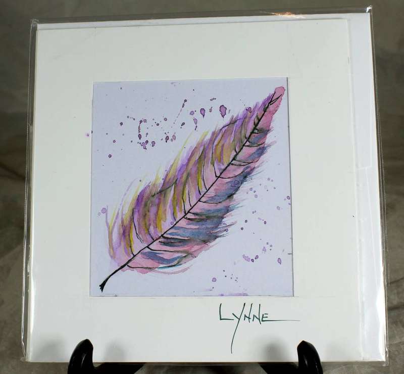 Lynne Jackson - Pink feather - Greeting card