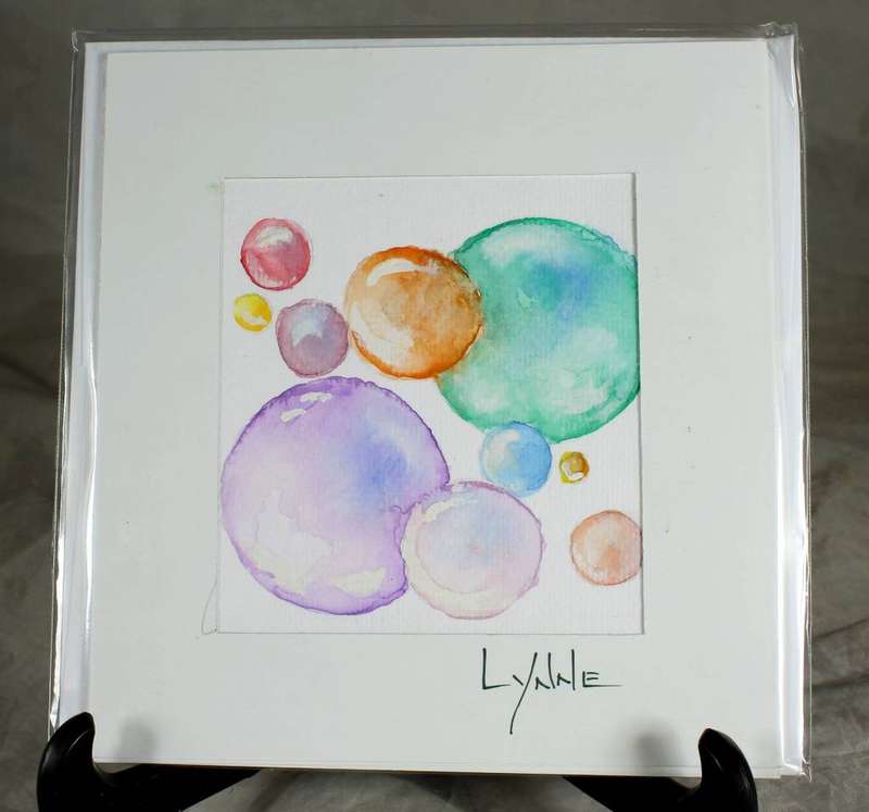 Lynne Jackson - Multi color bubbles - Greeting card
