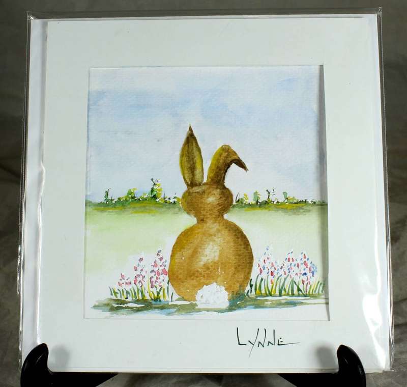 Lynne Jackson - Bunny sitting in the Cosmos - Greeting card