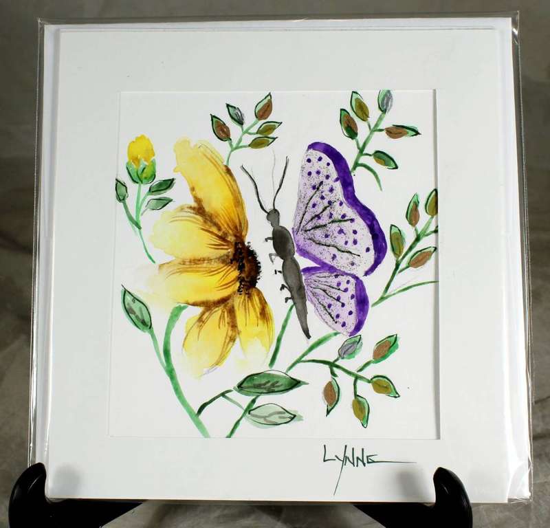Lynne Jackson - Butterfly and flower - Greeting card