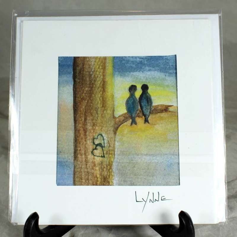Lynne Jackson - Lovebirds - Watercolor greeting card