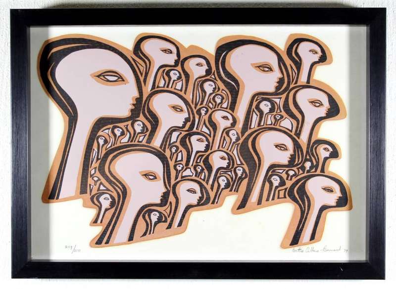 Bettie Cilliers Barnard - Faces - A beautiful limited edition print! - Bid now!