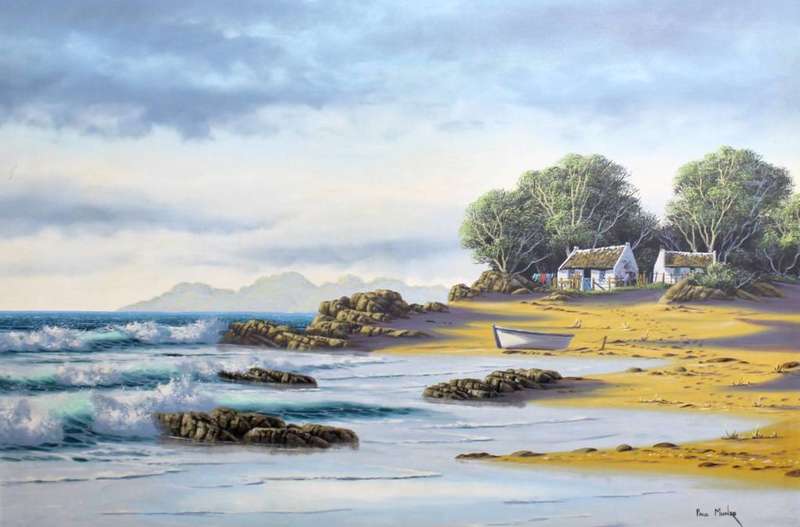 Paul Munro - Seascape with fisherman`s houses