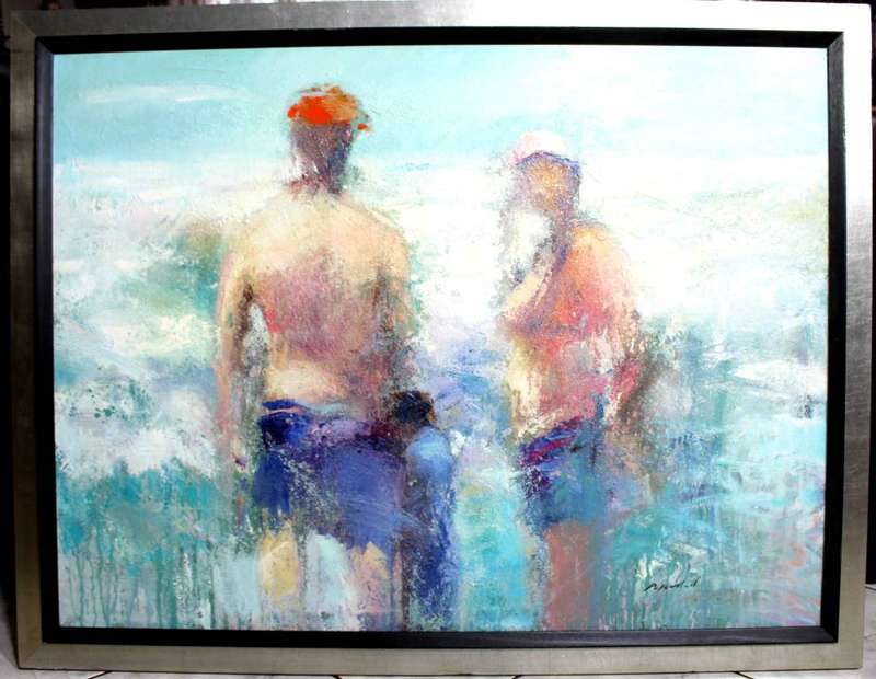 Peter Hall - Abstract figures in the sea