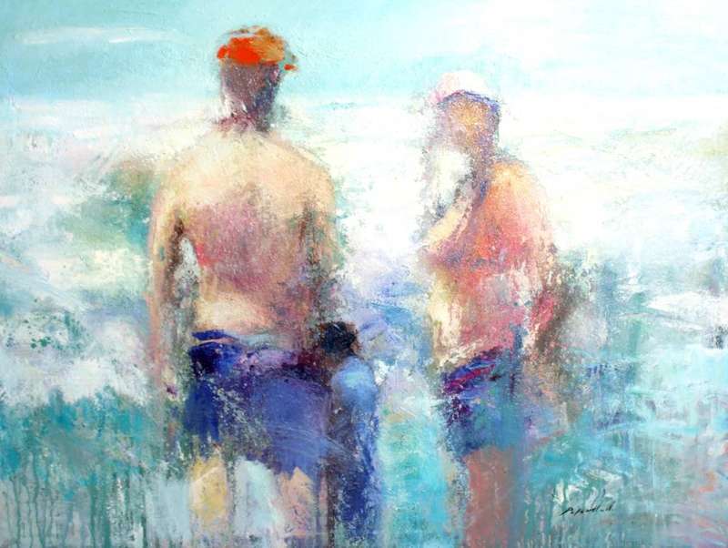 Peter Hall - Abstract figures in the sea