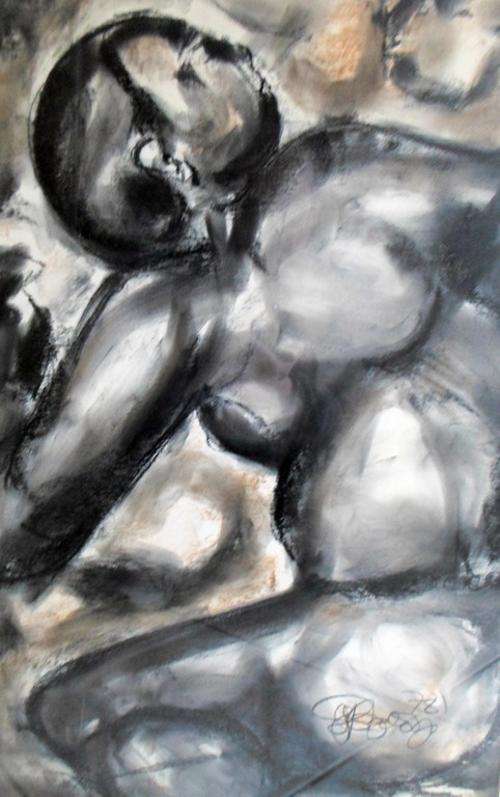 JH Baloyi - Abstract woman - A stunning painting from this popular artist! Bid now