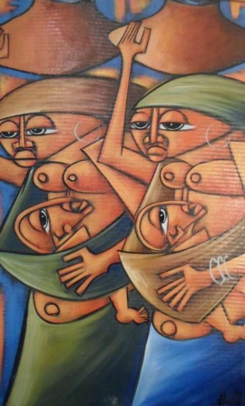 H Simbine - Abstract faces - A stunning painting - Low price, act now
